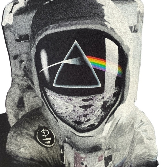 Liquid Blue Pink Floyd Spaceman Dark Side of the Moon Black T-Shirt Sz M - Picture 4 of 7